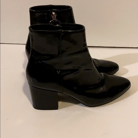 Topshop black patent-look ankle boots size 6.5 - Picture 2 of 5